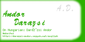 andor darazsi business card